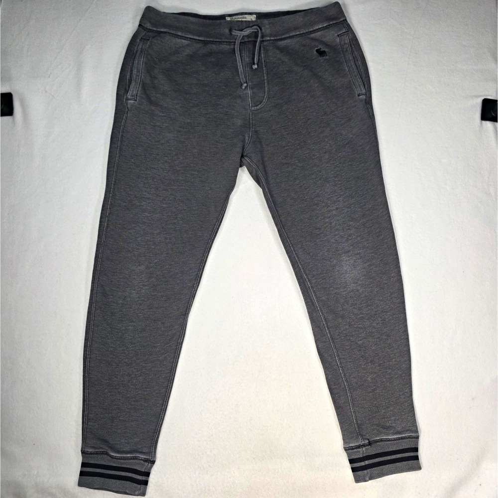 Vintage Abercrombie & Fitch Men's Joggers Grey Fleece Sweats Size Large